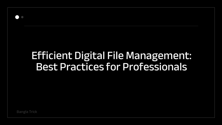 Efficient Digital File Management: Best Practices for Professionals &mdash; BanglaTrick