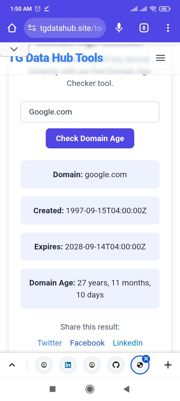 Chrome Extension দিয়ে ডোমেইনের বয়স (Domain Age) কিভাবে দেখবেন 5 Screenshot_2025-08-30-01-50-32-192_com.android.chrome